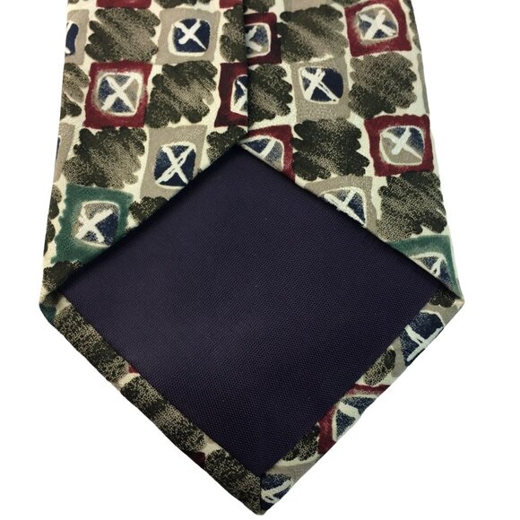 Mens Dress Necktie Structure Le Collection Grene X Squares Geometric u - Picture 4 of 4